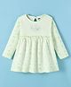 Simply Interlock Full Sleeves Frock With Teddy Print - Light Green