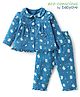 Babyoye Cotton Knit Full Sleeves Night Suit With Bunny Print - Blue
