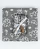 Doctor Towels Pack Of 2 Banana Floral Coordinating Bath & Hair Towel Set - Charcoal