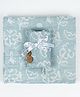 Doctor Towels Pack Of 2 Banana Jacquard Floral Coordinating Bath Towel With Hair Towel Set - Chalk Blue