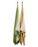 Doctor Towels Pack Of 2 Aloevera Double Cloth Bath Towels - Aloe Green & Sunset Gold