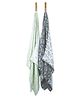 Doctor Towels Pack of 2 Banana Jacquard Floral Bath Towels - Pastel Green & Charcoal