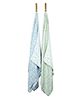 Doctor Towels Pack Of 2 Banana Jacquard Floral Bath Towels - Pastel Green & Chalk Blue