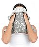Doctor Towels Pack of 4 Banana Jacquard Floral Printed Face Towels - Charcoal