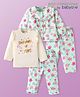 Babyoye Cotton Knit Full Sleeves Night Suits with Star & Foil Print Pack of 2 - Light Blue & White