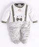 BABY GO Full Sleeves Teddy Designed Romper - Olive