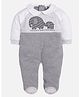 BABY GO Full Sleeves Elephant Designed Romper -   Grey