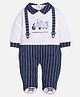 BABY GO Full Sleeves Cute Panda Printed  Romper -Blue