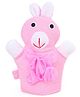 Bunny Shaped Bath Glove With Loofa - Pink