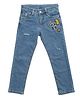 US Polo Assn Full Length Distressed Denim Jeans With Text Design - Blue