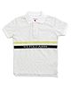 US Polo Assn Cotton Knit Half Sleeves Polo T-Shirt with Text Print - White