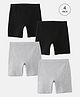 Mackly Pack Of 4 Cotton Elastane Solid Inner Shorts - Black & Grey