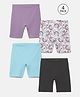 Mackly Pack Of 4 Cotton Elastane Solid & Uncorn Printed Inner Shorts - Multicolor