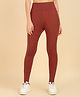 Zelena High Waisted Recovery & Shaping Maternity Stretchable Solid Leggings - Rust