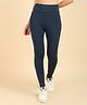 Zelena High Waisted Recovery & Shaping Maternity Stretchable Solid Leggings - Navy Blue