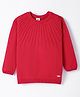 Toffyhouse 100%  Supercombed Cotton Flat Knit Full Sleeves Solid Color Pullover Sweater - Red