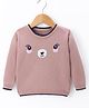 ToffyHouse Cotton Knitted Full Sleeves Animal Designed Pullover Sweater - Rose Gold