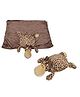 Babies Bloom Giraffe Shaped Mink Pillow Cum Blanket - Brown