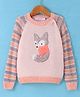 Wingsfield Full Sleeves Animal Embroidered Sweater - Peach