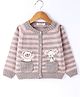 Wingsfield Full Sleeves Animal  Embroidered Cardigan - Grey