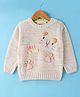 Wingsfield Full Sleeves Animal Embroidered Sweater - Beige
