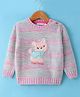 Wingsfield Full Sleeves Animal Embroidered Sweater - Pink