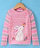Wingsfield Full Sleeves Animal & Floral Embroidered Sweater - Pink