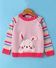 Wingsfield Full Sleeves Animal Embroidered Sweater - Pink