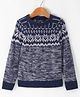 Wingsfield Full Sleeves Self Knit  Designed Pullover - Blue