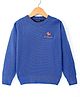 Wingsfield Full Sleeves Brand Name Embroidered  Pullover - Blue