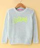Wingsfield Full Sleeves Sequin Typography Detailed Pullover - Sea Green