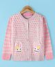 Wingsfield Full Sleeves Floral Embroidered Cardigan - Pink