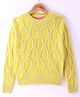 Wingsfield Full Sleeves Cable Knit Designed Sweater - Yellow