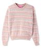 Wingsfield Full Sleeves Self Designed Striped  Sweater - Beige