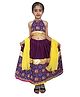 Aglare Navratri Theme Cotton Halter Neck With Patola Printed Choli & Lehenga With Solid Dupatta - Blue