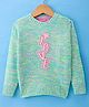 Wingsfield Full Sleeves Striped Typography  Textured Pullover - Green