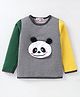 Kookie Kids Full Sleeves Winter T-Shirt With Bear Applique - Grey