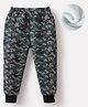 Kookie Kids Full Length Lounge Pant with Camouflage Print -Dark Green & Black