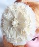 CHOKO Pearl & Lace Embellished Floral Shape Hair Clip - Beige