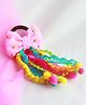 CHOKO Bow & Pompoms Embellished Rubber Band - Pink