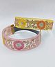 CHOKO Set of 2 Floral & Ethnic Detailed Headband - Pink & Yellow