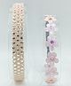 CHOKO - Babies Cotton Stretchable Headbands Set of 2 - Mirror and Lace - Pink, Cream & Clear