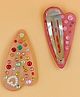 CHOKO Set Of 2 Acrylic Embellished Hair Clips - Multi Colour
