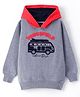 Wingsfield Full Sleeves Bus Embroidered Hooded Sweatshirt - Grey