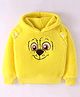 Wingsfield Full Sleeves Dog Printed Textured Hooded Sweatshirt - Yellow