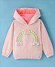 Wingsfield Full Sleeves Rainbow  Patch Detailed Hooded Sweatshirt - Peach