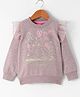 Wingsfield Full Sleeves Frill Detailed Animal Printed Sweatshirt - Camel Brown