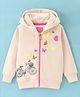 Wingsfield Full Sleeves Butterfly Printed Hooded Sweatshirt - Cream