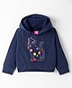 Wingsfield Full Sleeves Pom Pom Embellished Cat Printed Hooded Sweatshirt - Blue