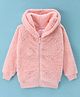 Wingsfield Full Sleeves Textured Beads Embellished Hooded Sweatshirt - Pink